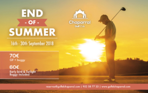 end of summer offer chaparral golf club, mijas, costa del sol, inglés