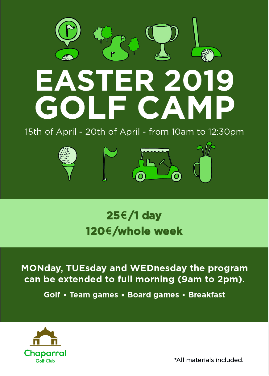 Easter Week Golf Camp 2019 Chaparral Golf Club, Mijas, Costa del sol
