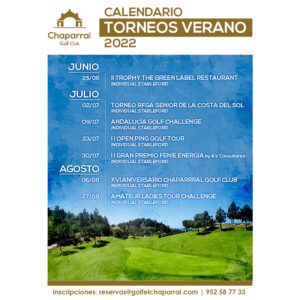 calendario de torneos chaparral golf club
